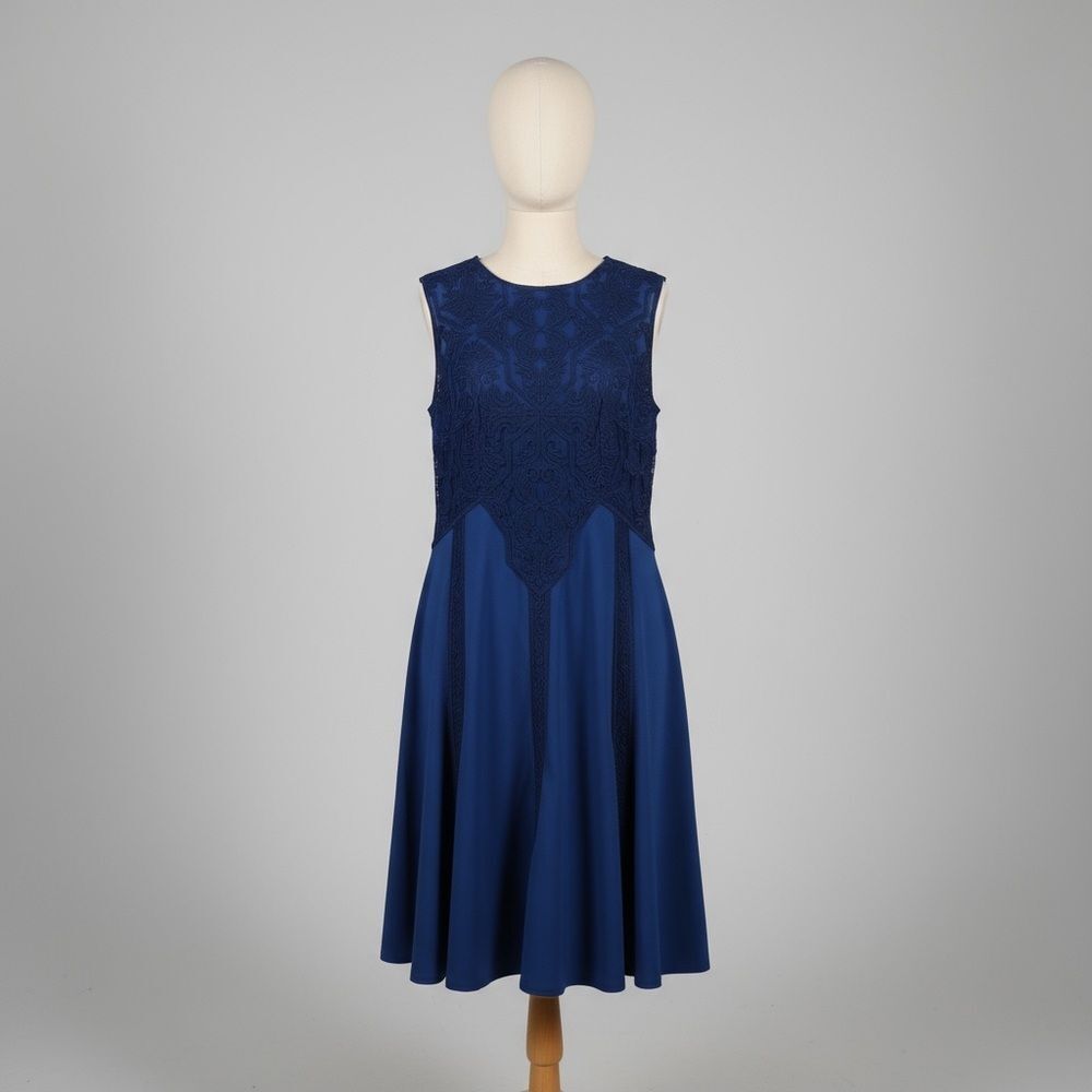 Tadashi Shoji Royal Blue Formal Women’s Lace Front Dress 20Q